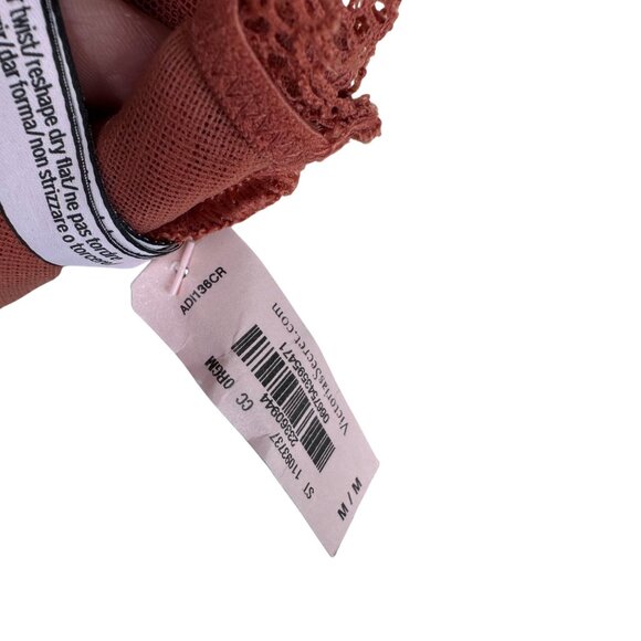 NWT Victorias Secret SzM Lace Bralette Rust Red Floral Lace Halter Neck Coquette - Picture 4 of 7